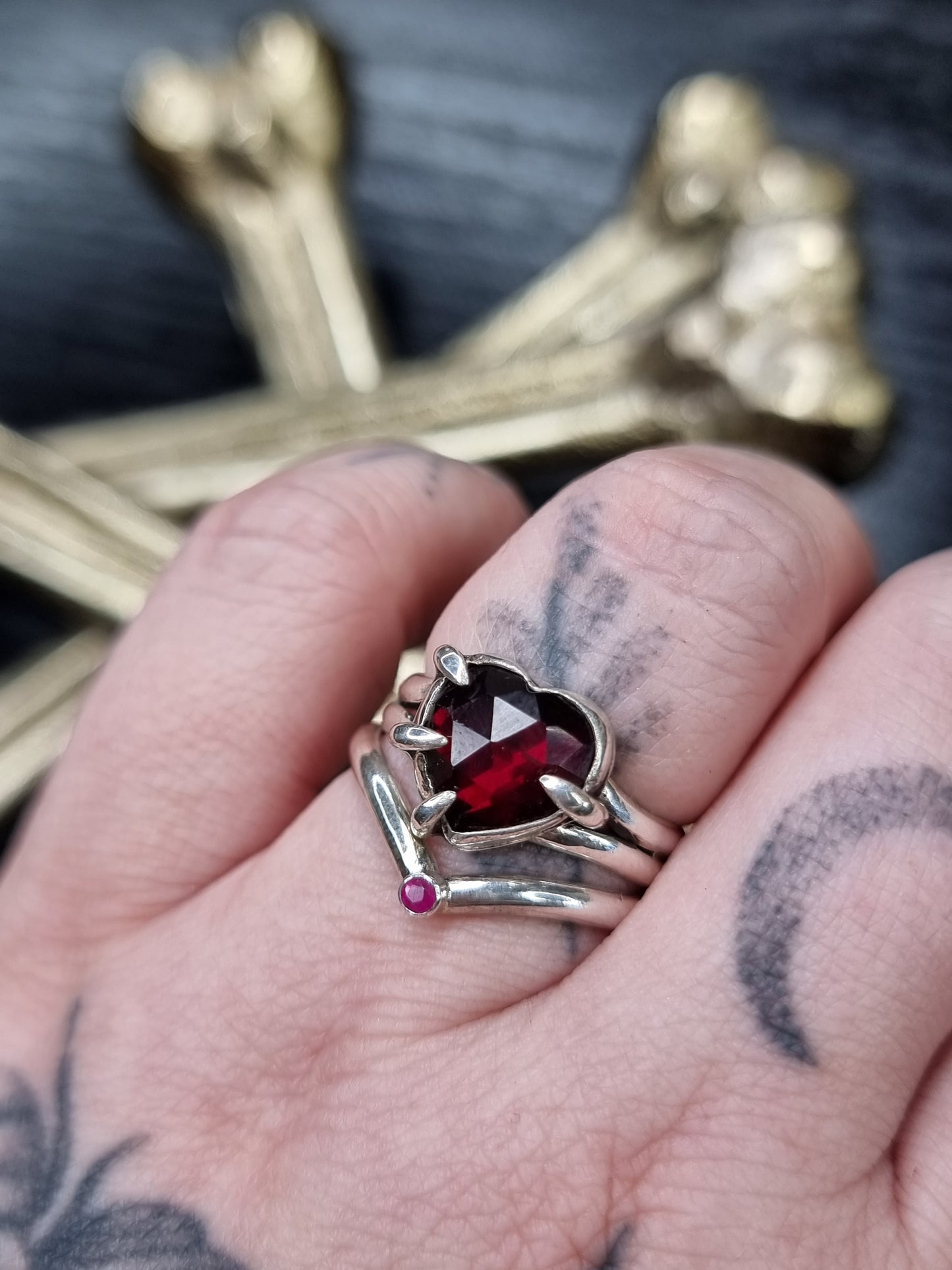 Ruby Wishbone Ring MTO