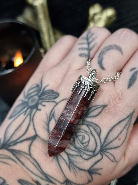 Fire Quartz Cathedral Necklace