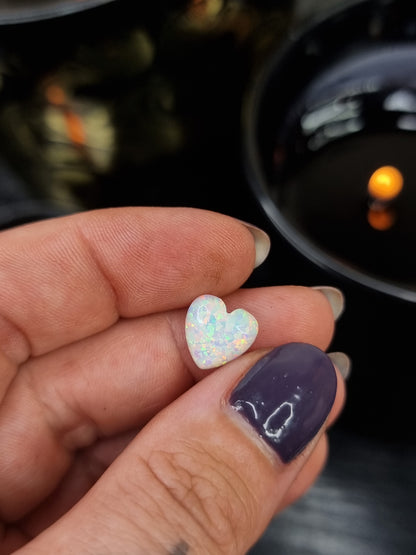 White Faux Opal Heart PYP