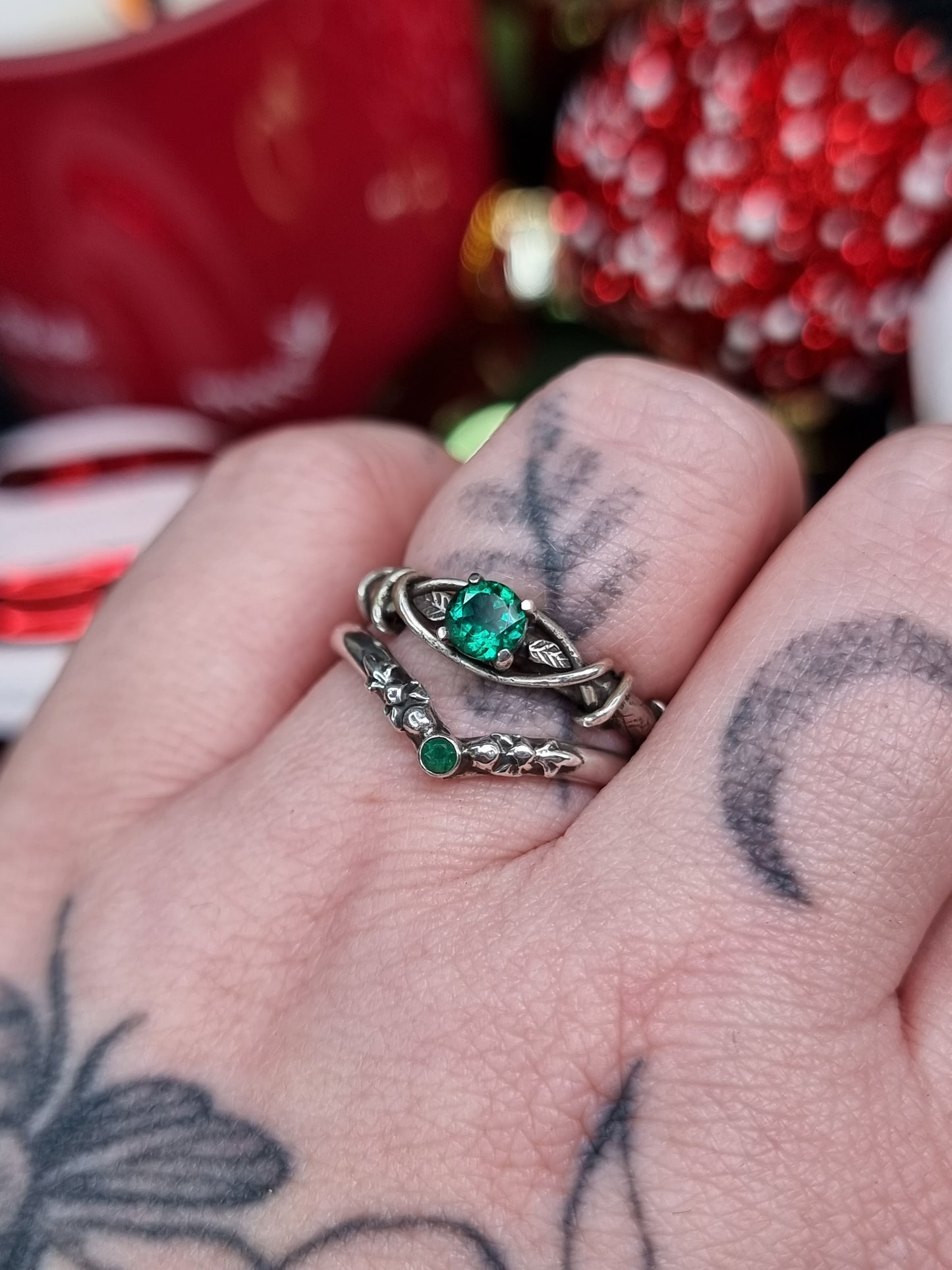 Limited Edition Emerald Adorn Wishbone ring MTO