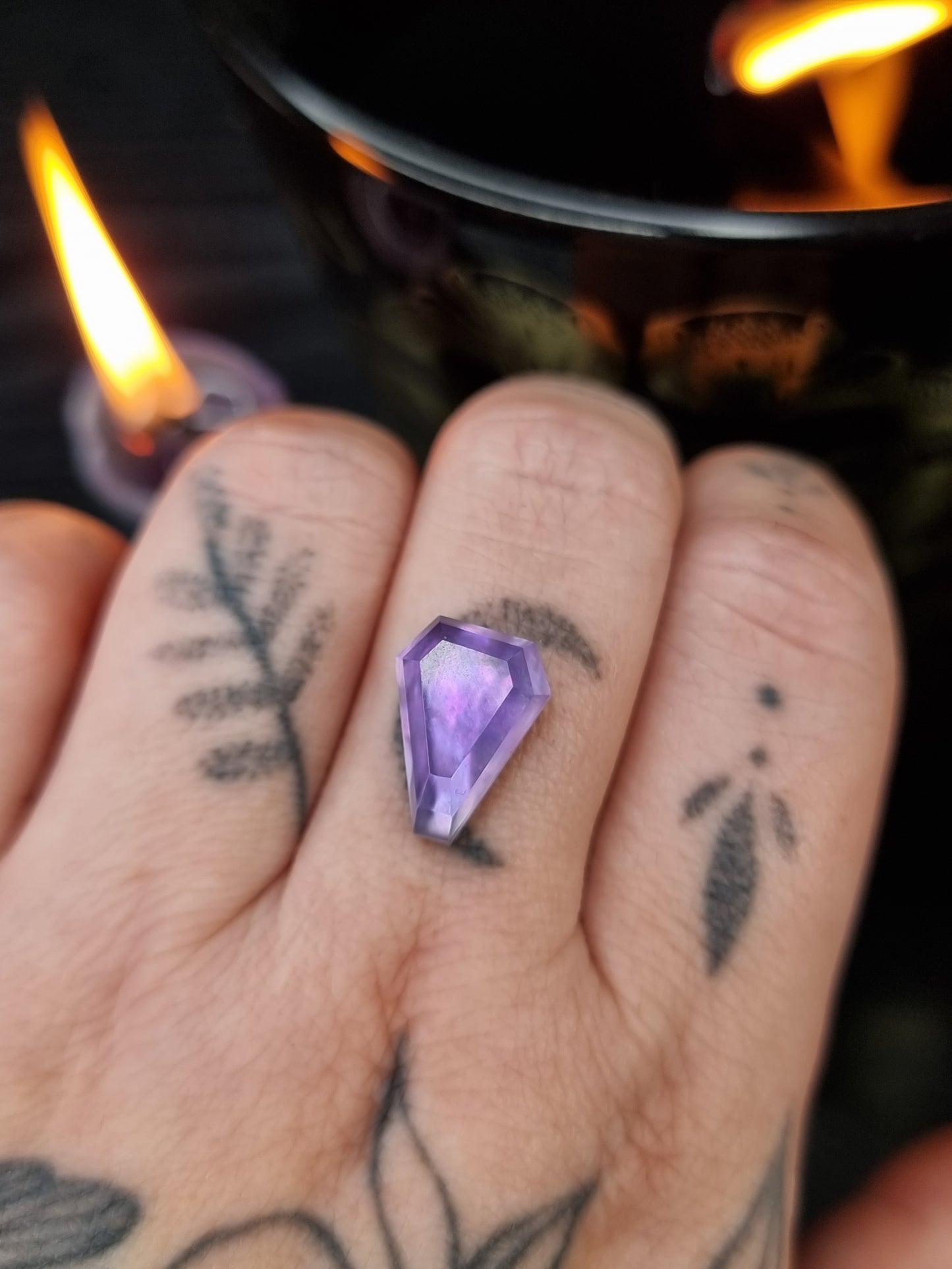 Amethyst Mother Of Pearl Doublet Coffin PYP