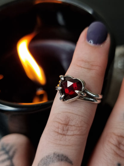 Garnet Lovers Grasp Ring MTO