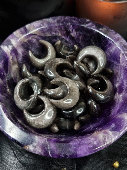 Sheen Obsidian Moon Carving