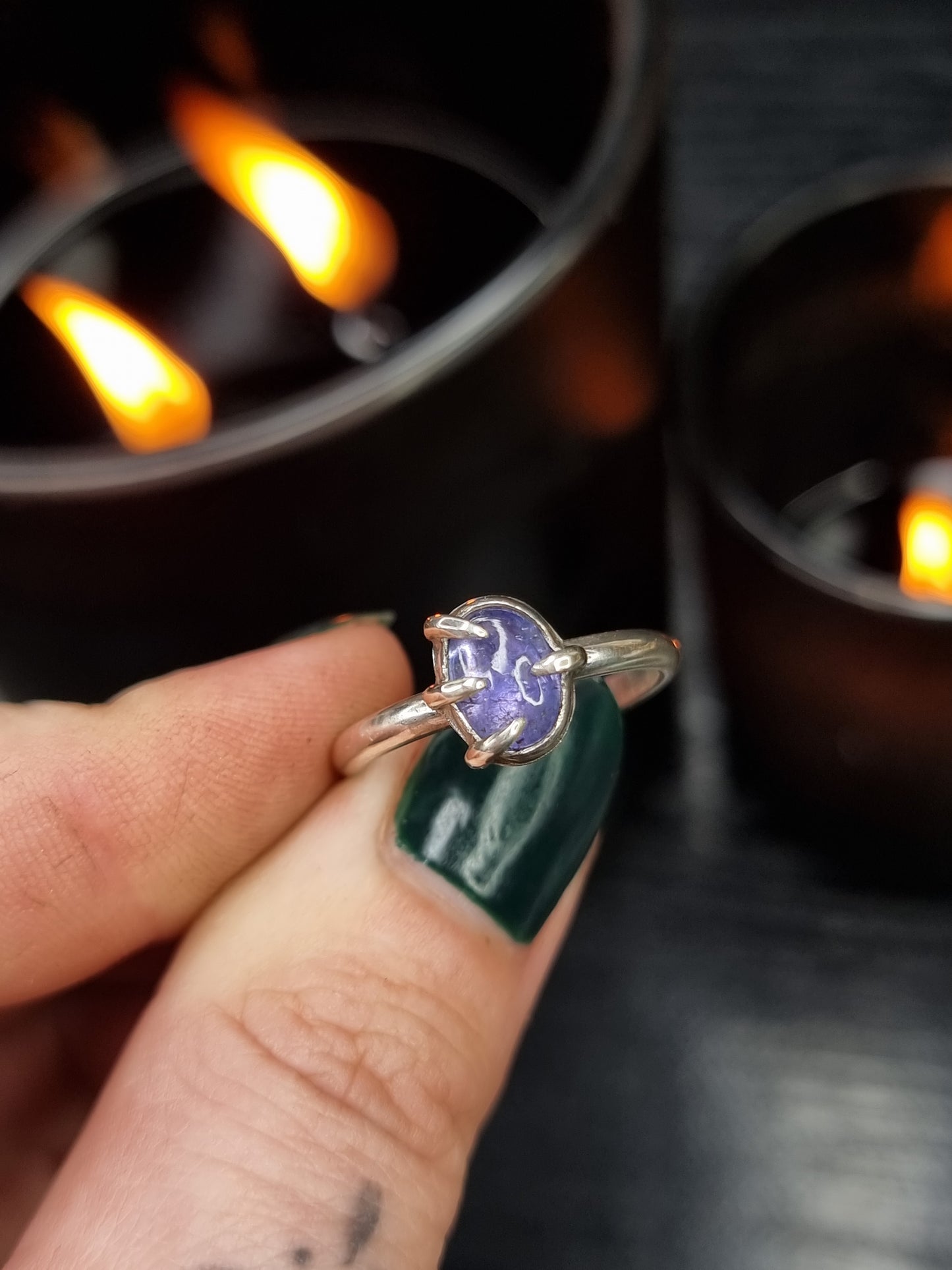 Tanzanite Clawed Ring (UK P)