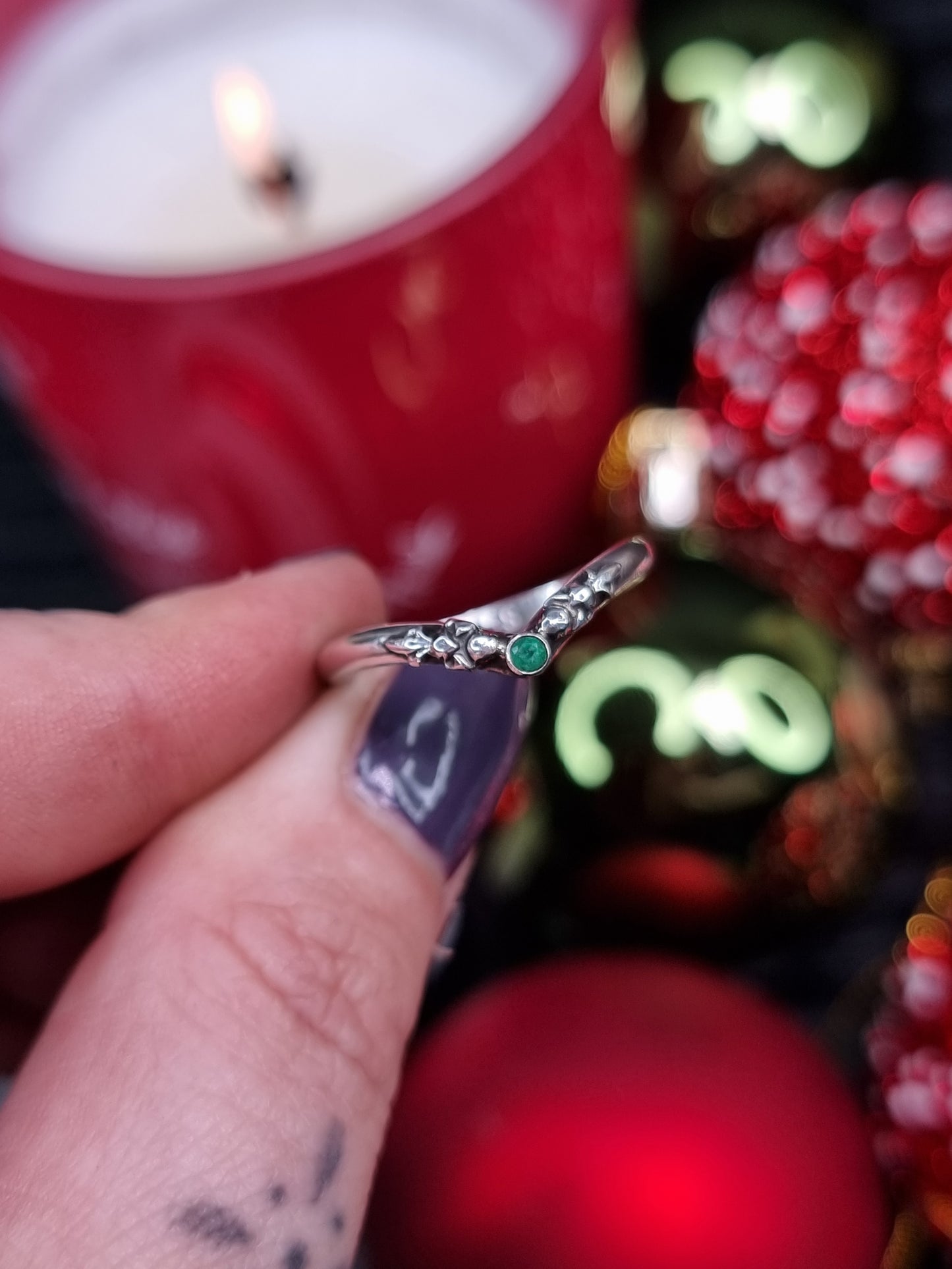 Limited Edition Emerald Adorn Wishbone ring MTO