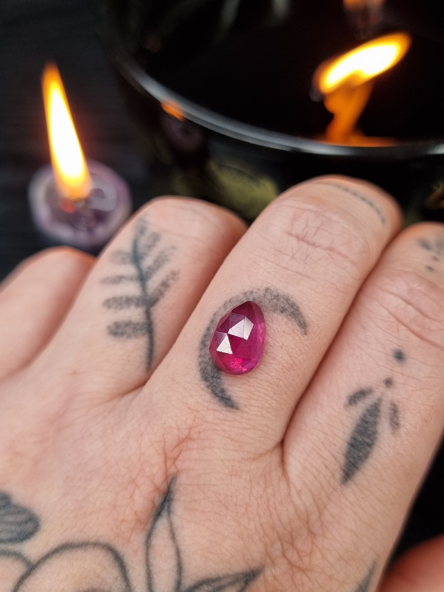 Pink Sapphire Rose Cut Teardrop PYP